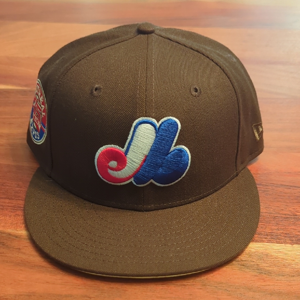 Montreal Expos Fitted Brown Baseball Hat With 35 Anniversary Sidepatch